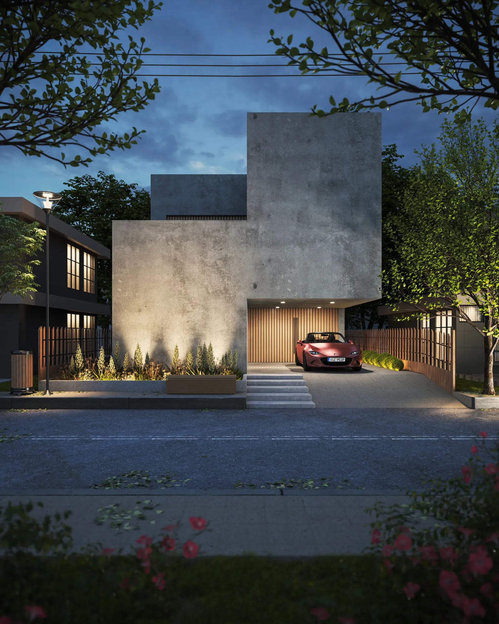 Render 3D rumah modern